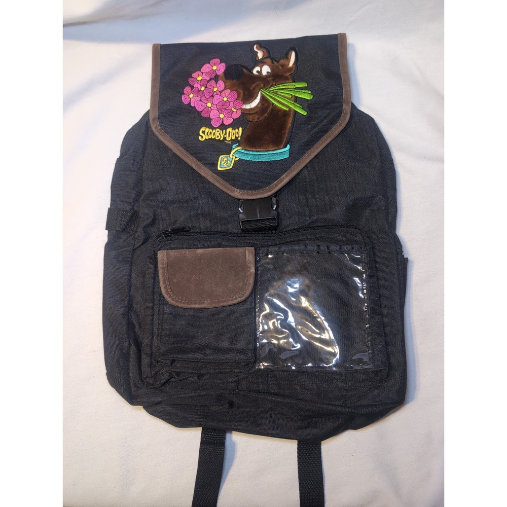 Vintage 1998 SCOOBY DOO Book Bag Backpack 15"x11" 3D Embroidered Furry
